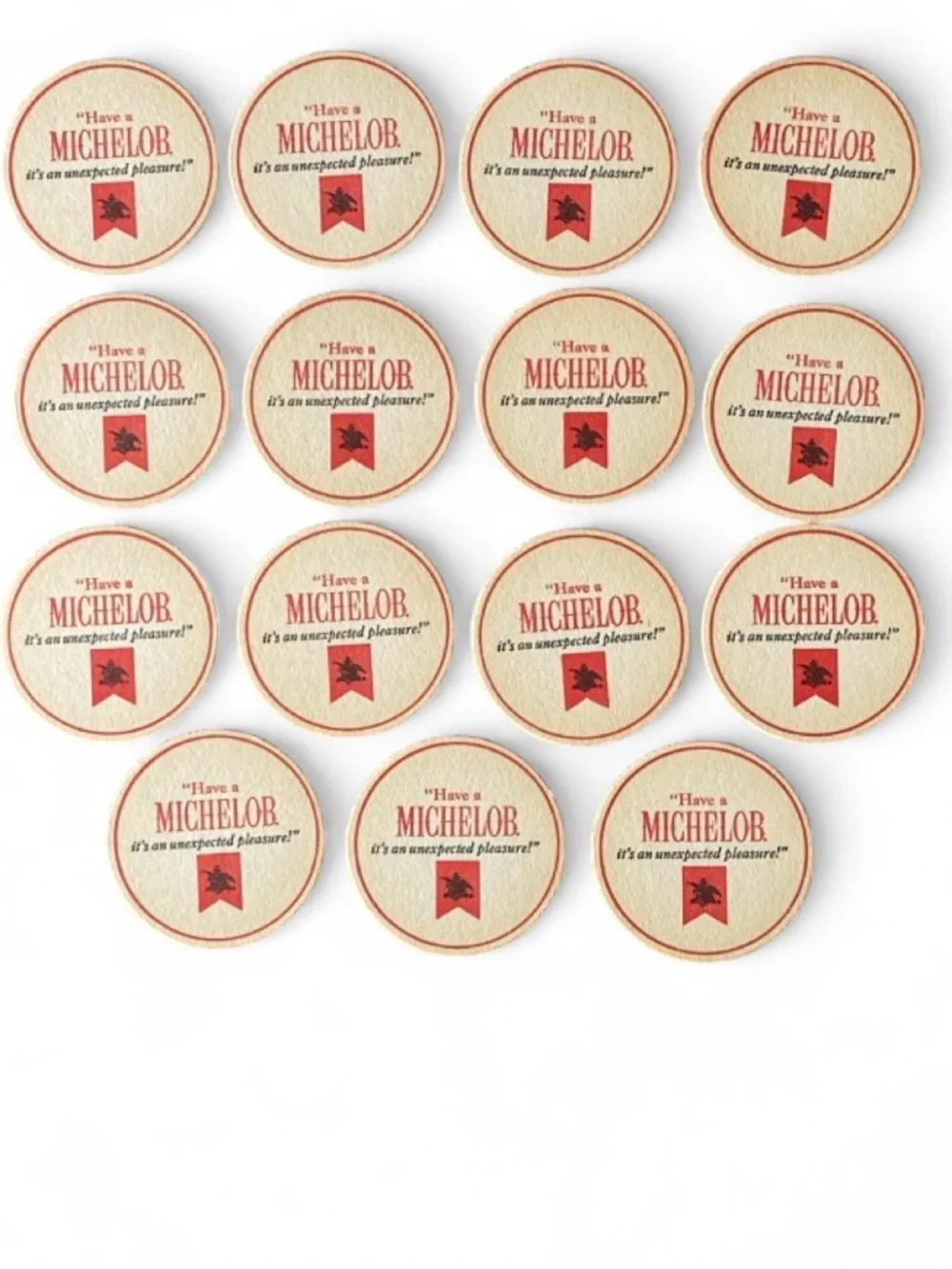 Vintage Michelob Beer Coasters – Set of 15 – NOS Unused Breweriana